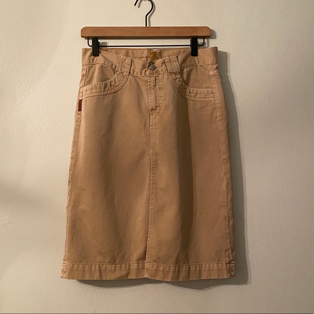 7 for all mankind cotton midi skirt